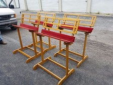Set of Four Vintage Handbell Choir Wooden Stage Stands Racks