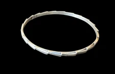 Vintage Signed Taxco Mexico Sterling Silver Bangle Bracelet Ethnic Zig Zag