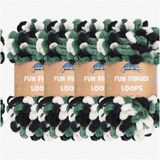 Team Spirit Jumbo Polyester Yarn - 4 Skeins of JubileeYarn Fun Loops in White, B