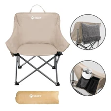 VILLEY Portable Folding Camping Chair Beach Chair Outdoor Lawn Lightweight Chair