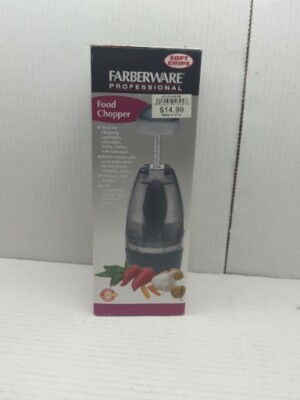 Farberware Professional Food Chopper w/ Soft Grips Push Plunger ~New In Box