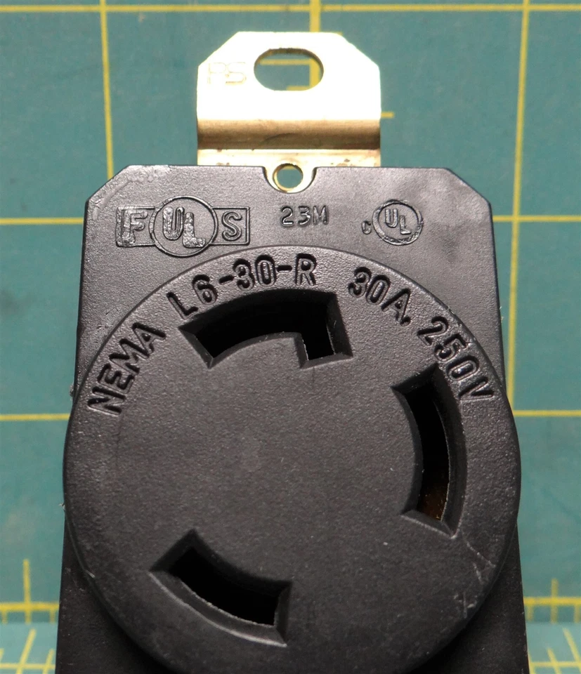 Legrand WC596/77-1 L630R Turnlock Single Receptacle 30A 250VAC 2 Poles 3 Wires - Image 2 of 4