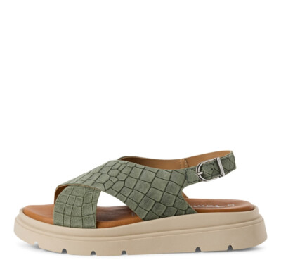 Tamaris Sandalette 28270 Sage Grün   Chunky Plateau Leder Sandale mit Touch-it