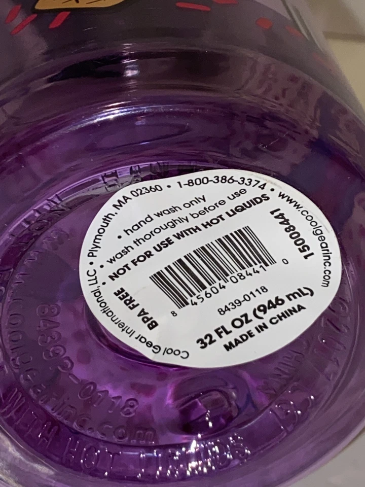 Botella de agua Cool Gear 32 fl oz sin BPA con diversión Cool Peace Summertime Foto 3 de 3