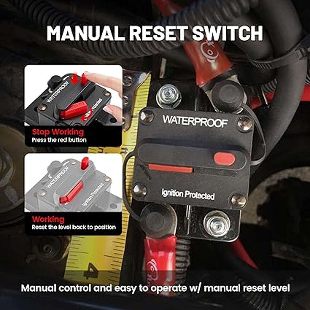 Dc Breaker AUTOMATIC 100-300A Manual Reset Inline Terminal Block ...