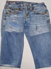 Vintage True Religion Billy Super T Jeans Shors W28 L17 - Made In USA - Cut Off
