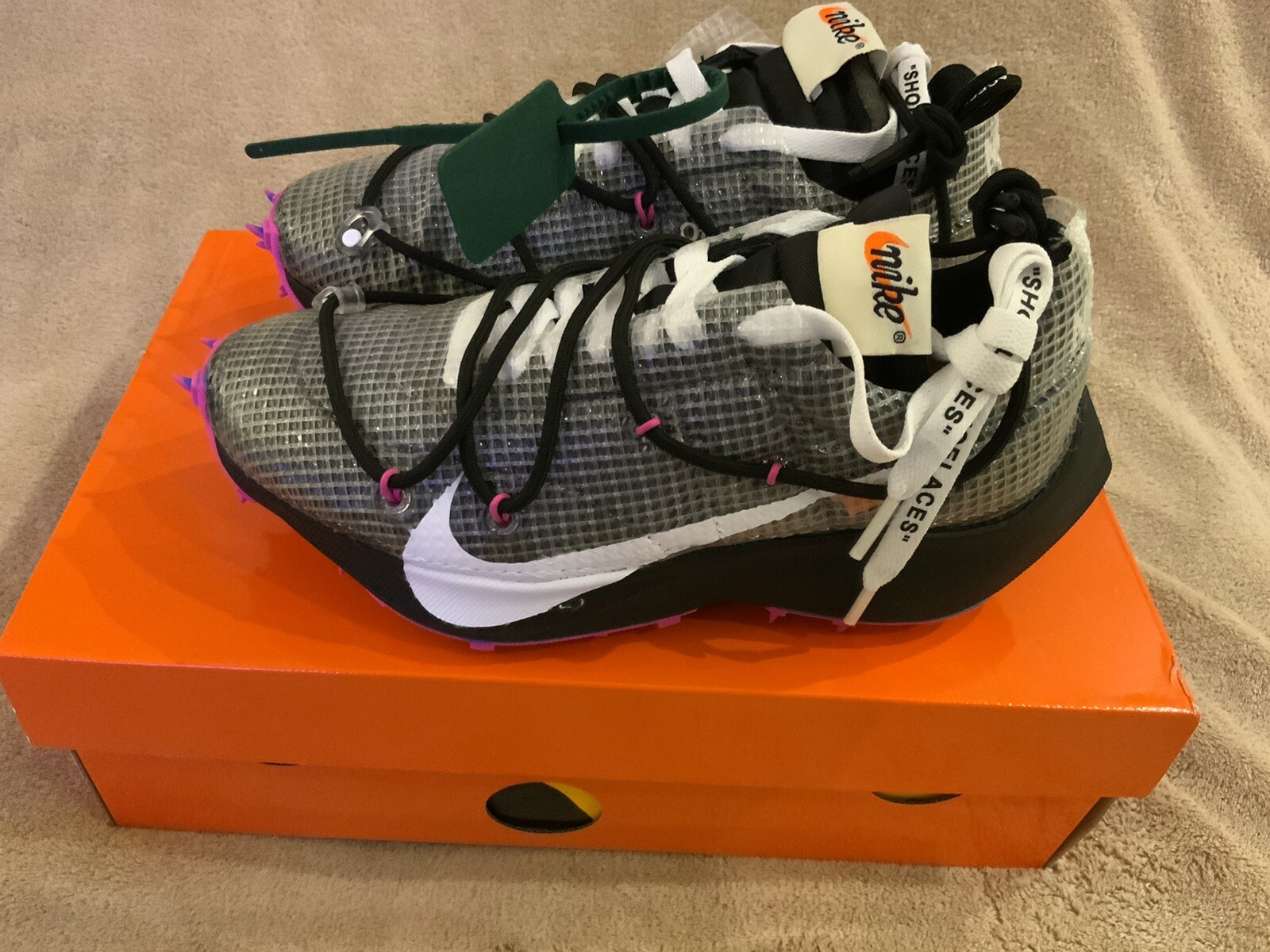 OFF WHITE X NIKE Nike x Off White Vapor Street Virgil Abloh US uomo 3 5 W 5 nero bianco fucsia