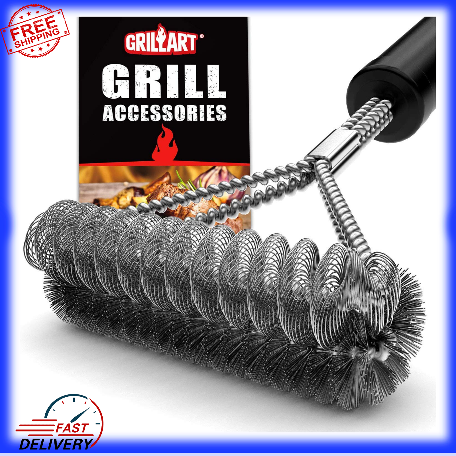 Oven Steel Grill Brush Scraper Bbq Cleaning Bristles Wire Free Cleaner Scrubber