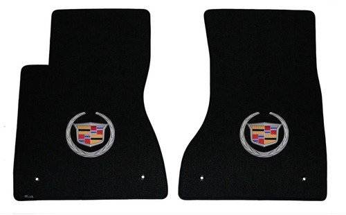 NEW! BLACK FLOOR Mats 2011-2014 Cadillac CTS Coupe Silver Crest logo on all 4 - Picture 11 of 12