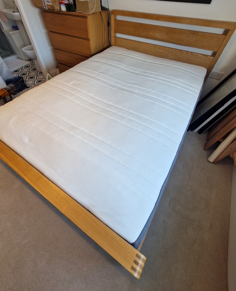 Bensons for Beds Hip Hop Wooden Double Bed Frame Ikea Hovag Mattress eBay