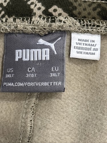 Puma Big Logo Fleece Camo Sweat Shorts Mens Sz 3XLT Green Camouflage Pull On - Picture 3 of 14