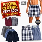 2 Pack Pro Club Men’s Boxer Trunks Plaid Striped Woven Boxers Underwear S-7XL
