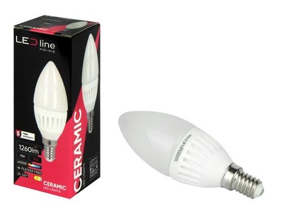 5x E14 LED Leuchtmittel 9W 4000K 230V 1260lm, Kaltweiß, Kerze LED line PRIME