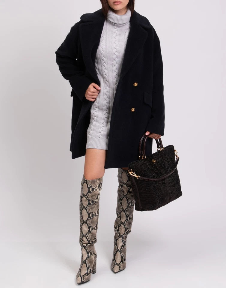 PVP €273 BE BLUMARINE Mini Vestido Jersey IT38 US2 UK6 XS Mezcla de Cachemira y Lana Foto 2 de 4