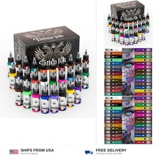 Tattoo Ink Set 28 Colors, 1oz 30ml Each, Ultra-High Saturation Easy Color...