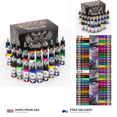 Tattoo Ink Set 28 Colors, 1oz (30ml) Each, Ultra-High Saturation & Easy Color...