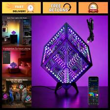 LED Infinity Hyper Cube Table Lamp - 100 Patterns, Music Sync, App Control, Nig