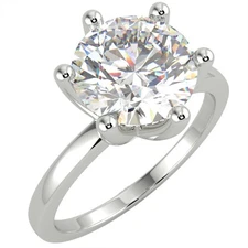 2.06 Ct Round Cut VS1/D Solitaire Diamond Engagement Ring 14K White Gold
