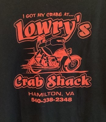 Lowry s Crab Shack Hamilton Va. Graphic Black T Shirt 2XL