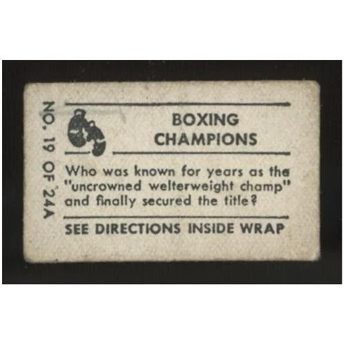 1948 Topps Magic Ray Robinson Boxing Champions #19 Poor - Image 2 of 2