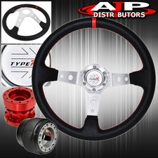 For 94-01 Integra Red Extender Deep Dish Black Steering Wheel Red Stitching For 94-01 Integra Red Extender Deep Dish Black Steering Wheel Red Stitching