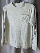Vineyard Vines Kids Gray Long Sleeve Whale Pocket T-Shirt Size L 16 