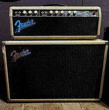 Vintage 1961-1963, Fender "Tremolux" blonde amp head w matching cabinet