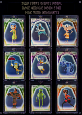 2026 Topps Disney Neon Base Chrome Neon-Etch Pick Your Character