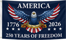 USA 250th Anniversary Flag 3x5 Ft 1776-2026 Outdoor Garden Polyester