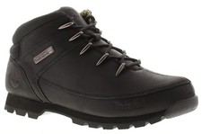 Timberland Uomo Stivali Eleganti Euro Sprint IN Pelle Con Lacci Nero Taglia UK