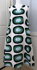 Uniqlo x Marimekko Women's V Neck Sleeveless Flare Dress Green