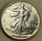 90% Silver 1934 Walking Liberty Half Dollar. Free Shipping.
