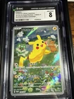Pokémon TCG Pikachu Promo Card 218/Sv-p Summer Is Here! CGC 8 Near Mint