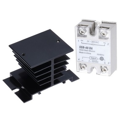 SSR-40DA 3-32V DC Input to 24-480V AC 40A with SSR Heat Sink Aluminium