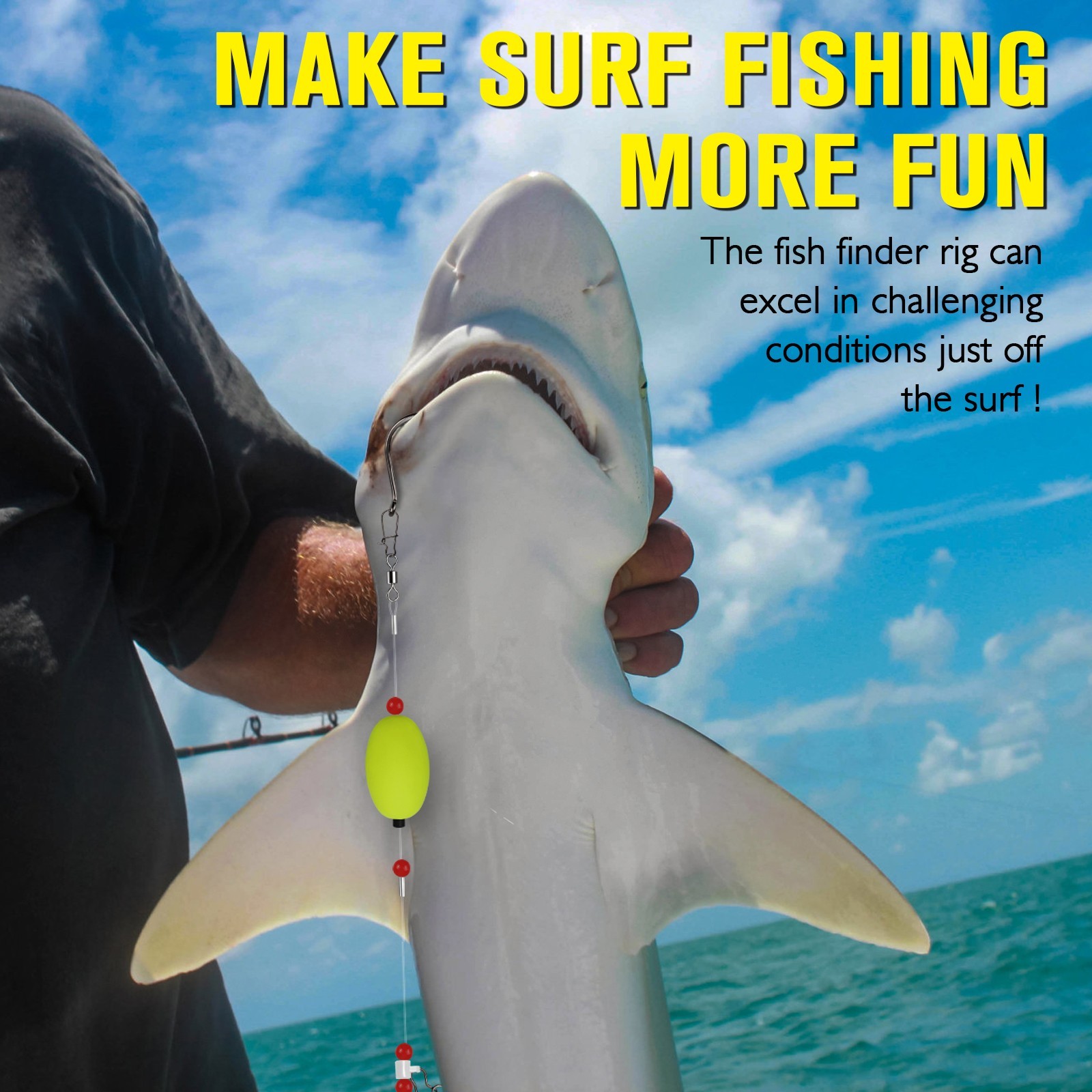 Dovesun Fish Finder Rig with 8/0 Circle Hooks for Shark 6PCS Surf Fishing Rigs