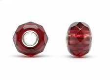 Authentic Trollbeads Red Ruby Faceted Glass S...
