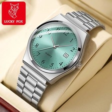 Men's Stainless Steel Watch Black Dial Minimalist Casual Quartz Wristwatch