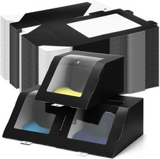 Black 20 Pcs Hat Gift Boxes with Window Baseball Hat Organizer Display Box 8.7"
