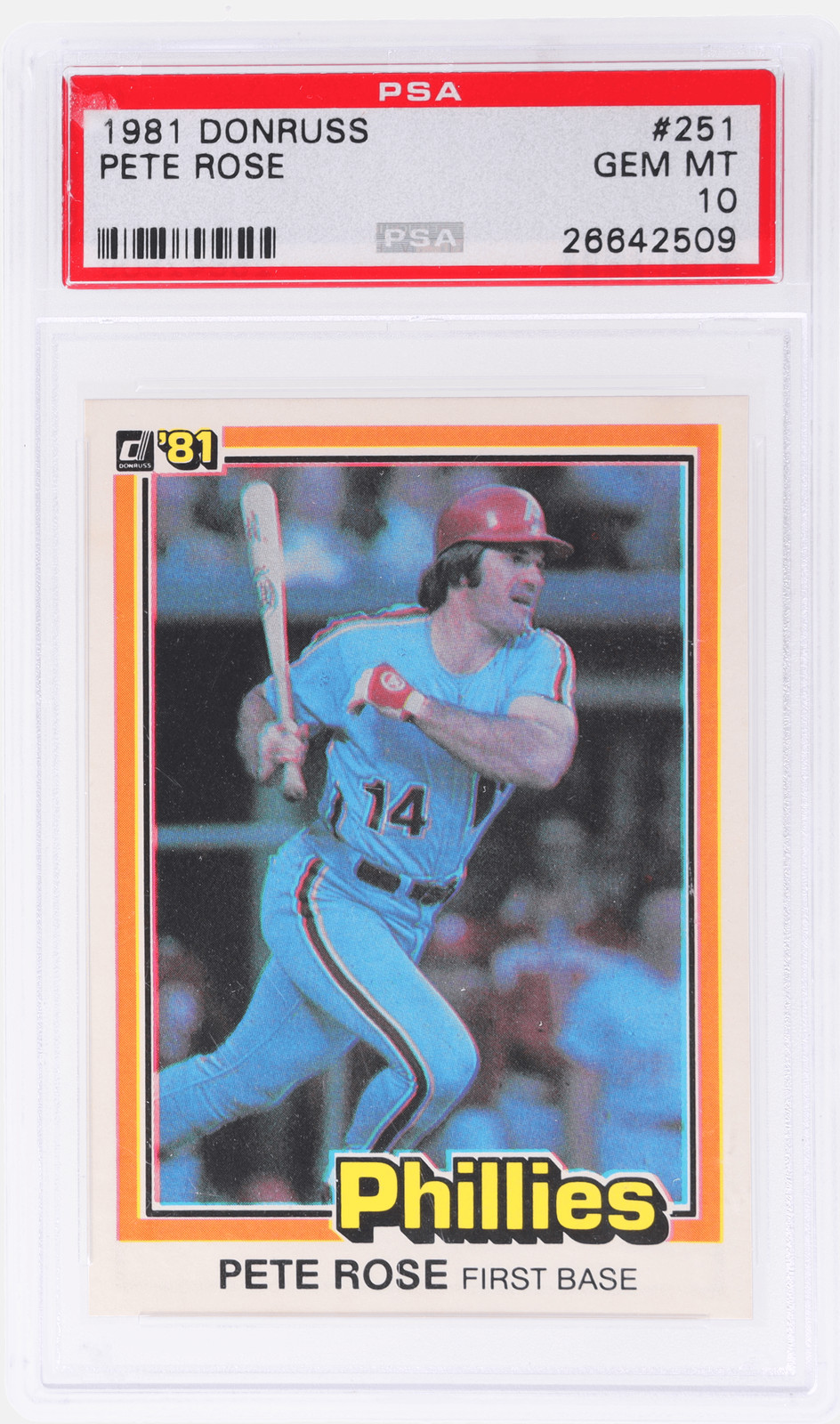 1981 Donruss Pete Rose #251 PSA 10