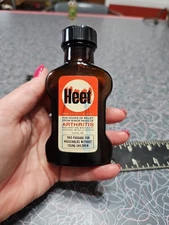 Vintage 1970s? Heet Analgesic in 2.33oz Just under Half Full Glass Bottle  
