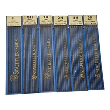 Lot 6 Vtg Staedtler-Mars Lumograph Drawing Lead No. 1904 F 2H 3H 6H