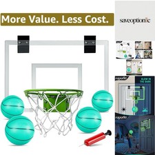 Mini Basketball Hoop - Glow in The Dark, Over The Door Basketball Hoop Indoor...