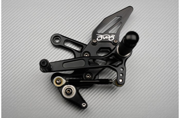Commandes reculées en aluminium CNC argenté pour Kawasaki ZX10R 2016-2025