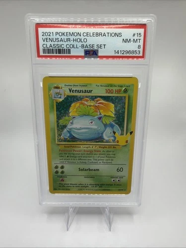 Pokemon 2021 Venusaur 15/102 Celebrations Classic Collection Base Set PSA 8