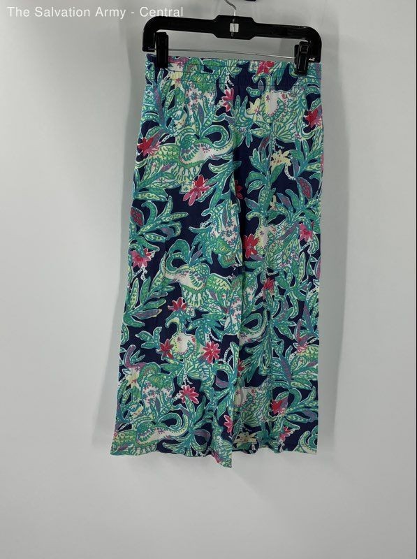 Lilly Pulitzer Girls Multicolor Elephant Print Wide-Leg Palazzo Pants Size M 6-7