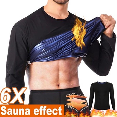 Men's Sauna Suits Shirt Waist Trainer Sports Hot Sweat Enhancer Long Sleeve Tank