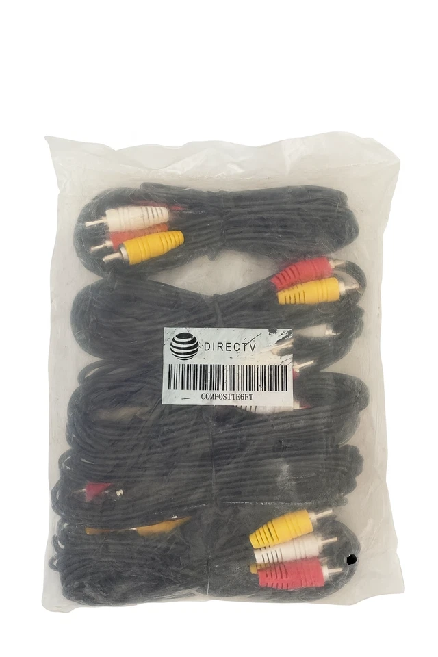 5 Pack 3FT RGB Component Video Cables – 3 RCA White Yellow Red - Image 2 of 2