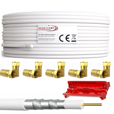 100m Sat Kabel 135dB TV Coax Satelliten Antennenkabel 10 F Stecker & Abisolierer