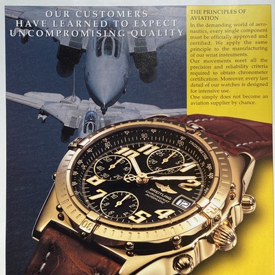 2000 Breitling Watch PRINT AD Chronomat Automatic Principles Aviaton Fighter Jet