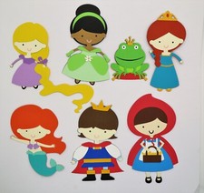 Princess 2 Tiana Red Hood Ariel Rapunzel Frog prince Die cut Scrapbook